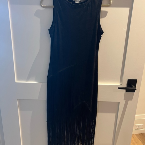 Gorgeous black midi tassle dress - Picture 3 of 5